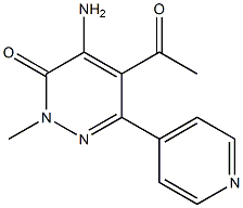 2-Methyl-4-amino-5-acetyl-6-(4-pyridyl)pyridazin-3(2H)-one Struktur