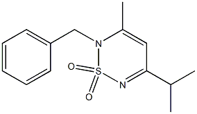 2-Benzyl-3-methyl-5-isopropyl-2H-1,2,6-thiadiazine 1,1-dioxide Struktur