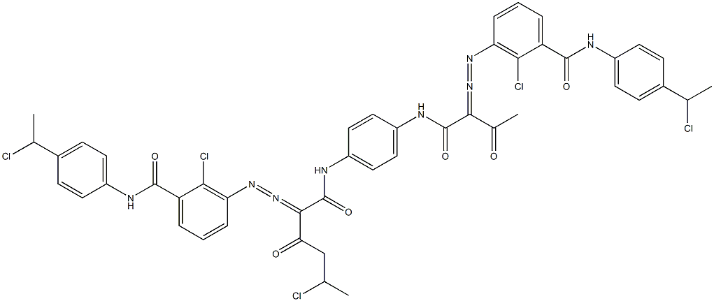 3,3'-[2-(1-Chloroethyl)-1,4-phenylenebis[iminocarbonyl(acetylmethylene)azo]]bis[N-[4-(1-chloroethyl)phenyl]-2-chlorobenzamide] Struktur