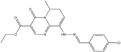 9-[2-(4-Chlorobenzylidene)hydrazino]-6-methyl-6,7-dihydro-4-oxo-4H-pyrido[1,2-a]pyrimidine-3-carboxylic acid ethyl ester Struktur