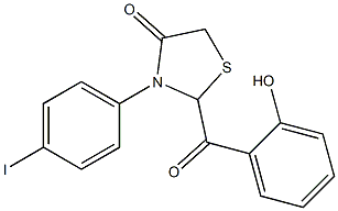 2-(2-Hydroxybenzoyl)-3-(4-iodophenyl)thiazolidin-4-one Struktur