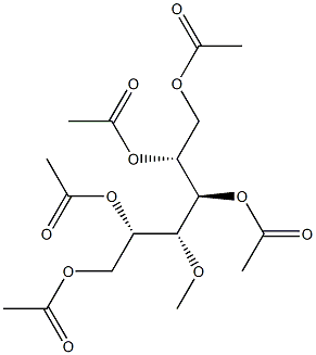 3-O-Methyl-1-O,2-O,4-O,5-O,6-O-pentaacetyl-D-glucitol Struktur