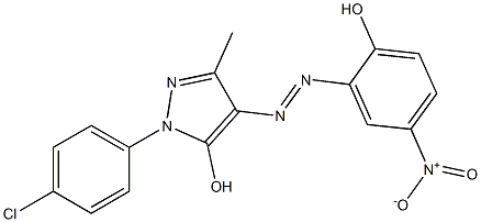 1-(p-Chlorophenyl)-4-(2-hydroxy-5-nitrophenylazo)-3-methyl-1H-pyrazol-5-ol Struktur