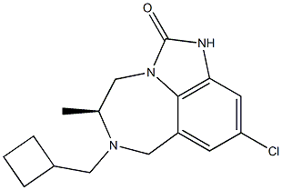 [5S,(+)]-9-Chloro-4,5,6,7-tetrahydro-5-methyl-6-cyclobutylmethylimidazo[4,5,1-jk][1,4]benzodiazepine-2(1H)-one Struktur