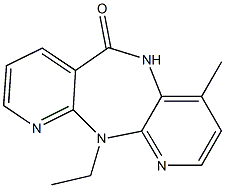 11-Ethyl-4-methyl-11H-dipyrido[3,2-b:2',3'-e][1,4]diazepine-6(5H)-one Struktur