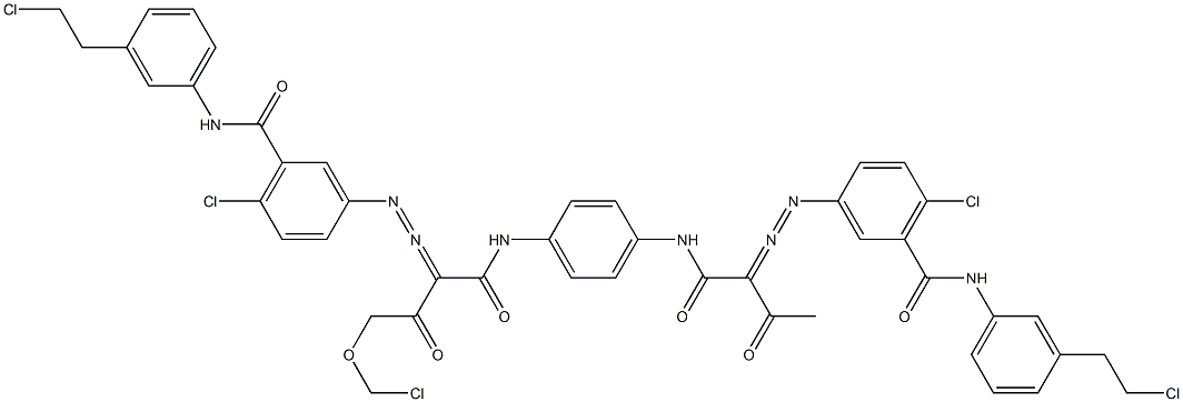 3,3'-[2-(Chloromethoxy)-1,4-phenylenebis[iminocarbonyl(acetylmethylene)azo]]bis[N-[3-(2-chloroethyl)phenyl]-6-chlorobenzamide] Struktur