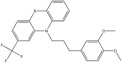 10-[3-(3,4-Dimethoxyphenyl)propyl]-2-(trifluoromethyl)-10H-phenothiazine Struktur