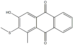 3-Hydroxy-1-methyl-2-methylthioanthraquinone Struktur