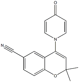 2,2-Dimethyl-4-[(4-oxo-1,4-dihydropyridin)-1-yl]-2H-1-benzopyran-6-carbonitrile Struktur