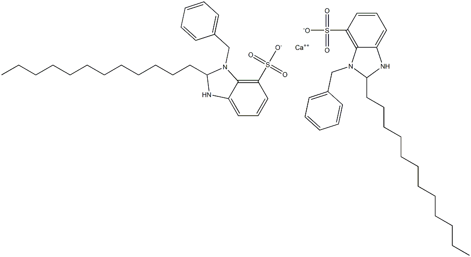 Bis(1-benzyl-2,3-dihydro-2-dodecyl-1H-benzimidazole-7-sulfonic acid)calcium salt Struktur