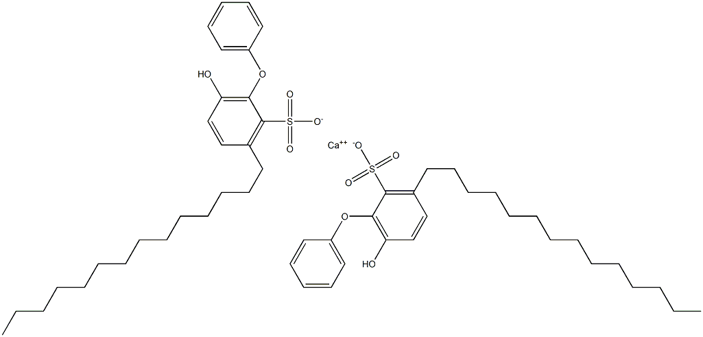 Bis(6-hydroxy-3-tetradecyl[oxybisbenzene]-2-sulfonic acid)calcium salt Struktur