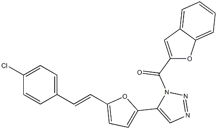 2-[[5-[5-[2-(4-Chlorophenyl)ethenyl]furan-2-yl]-1H-1,2,3-triazol-1-yl]carbonyl]benzofuran Struktur