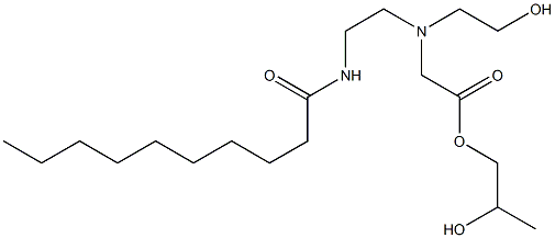 [N-(2-Decanoylaminoethyl)-N-(2-hydroxyethyl)amino]acetic acid 2-hydroxypropyl ester Struktur