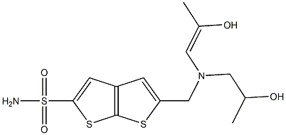 5-[[N-(2-Hydroxypropyl)-N-(2-hydroxy-1-propenyl)amino]methyl]thieno[2,3-b]thiophene-2-sulfonamide Struktur