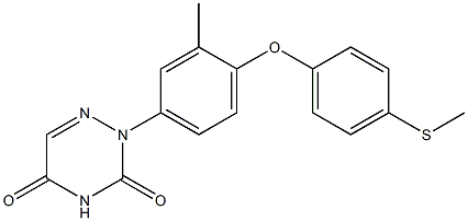 2-[3-Methyl-4-(4-methylthiophenoxy)phenyl]-1,2,4-triazine-3,5(2H,4H)-dione Struktur