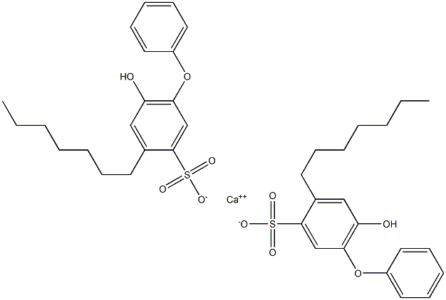 Bis(6-hydroxy-4-heptyl[oxybisbenzene]-3-sulfonic acid)calcium salt Struktur