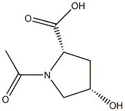 (4S)-N-Acetyl-4-hydroxy-L-proline Struktur