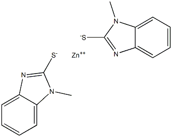 Zinc bis(1-methyl-1H-benzimidazole-2-thiolate) Struktur