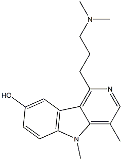 1-(3-Dimethylaminopropyl)-4,5-dimethyl-5H-pyrido[4,3-b]indol-8-ol Struktur