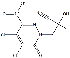 4,5-Dichloro-6-nitro-2-(2-hydroxy-2-cyanopropyl)pyridazin-3(2H)-one Struktur