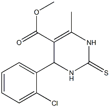 6-Methyl-4-(2-chlorophenyl)-2-thioxo-1,2,3,4-tetrahydropyrimidine-5-carboxylic acid methyl ester Struktur