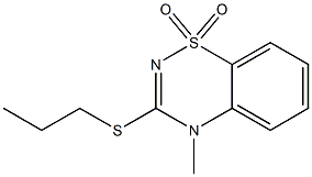 4-Methyl-3-propylthio-4H-1,2,4-benzothiadiazine 1,1-dioxide Struktur