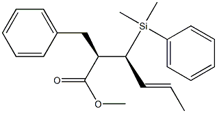 (2R,3S,4E)-2-Benzyl-3-(dimethylphenylsilyl)-4-hexenoic acid methyl ester Struktur