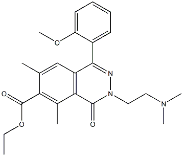 1-(2-Methoxyphenyl)-3-[2-(dimethylamino)ethyl]-3,4-dihydro-4-oxo-5,7-dimethylphthalazine-6-carboxylic acid ethyl ester Struktur