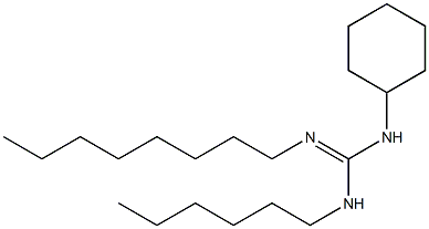 1-Cyclohexyl-3-hexyl-2-octylguanidine Struktur