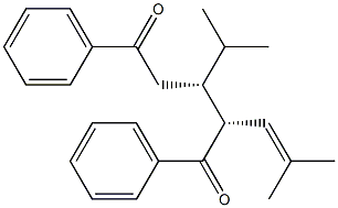 (2R,3R)-3-(1-Methylethyl)-2-(2-methyl-1-propenyl)-1,5-diphenyl-1,5-pentanedione Struktur