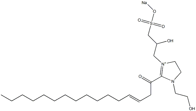 1-(2-Hydroxyethyl)-3-[2-hydroxy-3-(sodiooxysulfonyl)propyl]-2-(3-hexadecenoyl)-2-imidazoline-3-ium Struktur