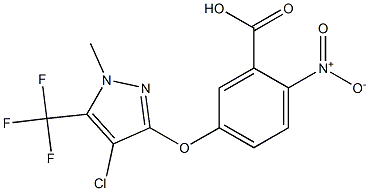 5-[[4-Chloro-1-methyl-5-(trifluoromethyl)-1H-pyrazol-3-yl]oxy]-2-nitrobenzoic acid Struktur