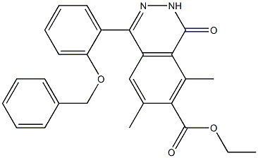 1-(2-Benzyloxyphenyl)-3,4-dihydro-4-oxo-5,7-dimethylphthalazine-6-carboxylic acid ethyl ester Struktur