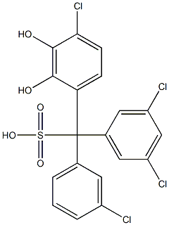 (3-Chlorophenyl)(3,5-dichlorophenyl)(4-chloro-2,3-dihydroxyphenyl)methanesulfonic acid Struktur