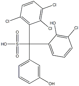 (3-Chloro-2-hydroxyphenyl)(2,3,6-trichlorophenyl)(3-hydroxyphenyl)methanesulfonic acid Struktur