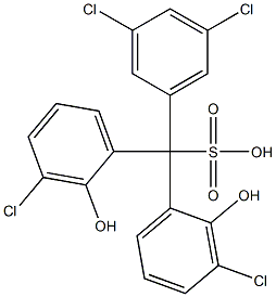 (3,5-Dichlorophenyl)bis(3-chloro-2-hydroxyphenyl)methanesulfonic acid Struktur