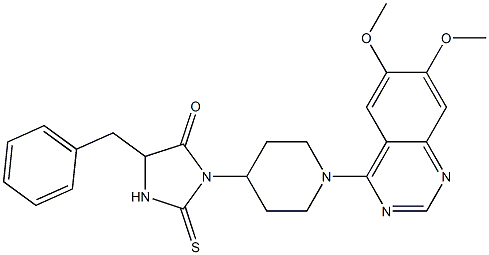 1-[1-(6,7-Dimethoxyquinazolin-4-yl)piperidin-4-yl]-4-benzyl-2-thioxoimidazolidin-5-one Struktur