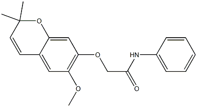 2-[[2,2-Dimethyl-6-methoxy-2H-1-benzopyran-7-yl]oxy]acetanilide Struktur