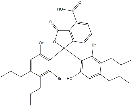 1,1-Bis(2-bromo-6-hydroxy-3,4-dipropylphenyl)-1,3-dihydro-3-oxoisobenzofuran-4-carboxylic acid Struktur