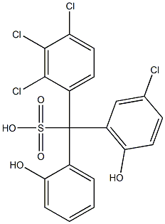 (3-Chloro-6-hydroxyphenyl)(2,3,4-trichlorophenyl)(2-hydroxyphenyl)methanesulfonic acid Struktur