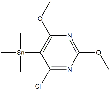 4-Chloro-2,6-dimethoxy 5-(trimethylstannyl)pyrimidine Struktur