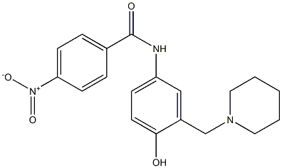 4'-Hydroxy-4-nitro-3'-(piperidinomethyl)benzanilide Struktur