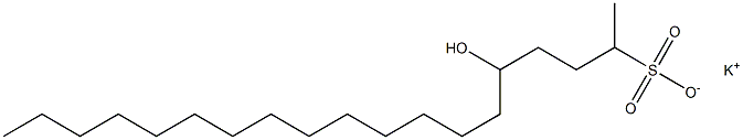 5-Hydroxynonadecane-2-sulfonic acid potassium salt Struktur