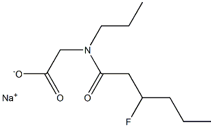 N-(3-Fluorohexanoyl)-N-propylglycine sodium salt Struktur