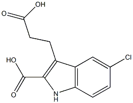 2-Carboxy-5-chloro-1H-indole-3-propionic acid Struktur