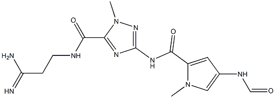 N-(3-Amino-3-iminopropyl)-1-methyl-3-[[1-methyl-4-(formylamino)-1H-pyrrol-2-yl]carbonylamino]-1H-1,2,4-triazole-5-carboxamide Struktur