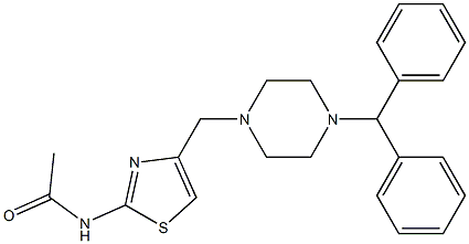 4-[(4-Diphenylmethyl-1-piperazinyl)methyl]-N-acetyl-2-thiazolamine Struktur