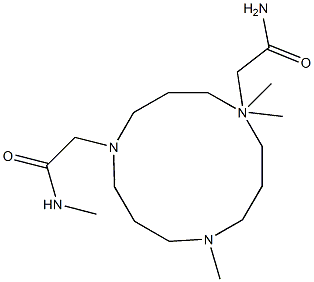 N,N,N',N'-Tetramethyl-1,5,9-triazacyclododecane-1,5-di(acetamide) Struktur