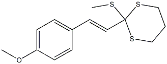 2-[(E)-2-(4-Methoxyphenyl)ethenyl]-2-(methylthio)-1,3-dithiane Struktur