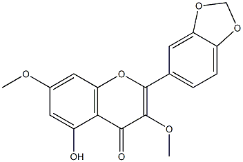 3,7-Dimethoxy-5-hydroxy-3',4'-(methylenedioxy)flavone Struktur